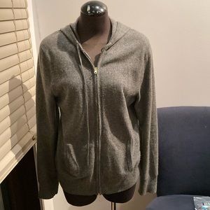 J. Crew heather grey cashmere hoodie